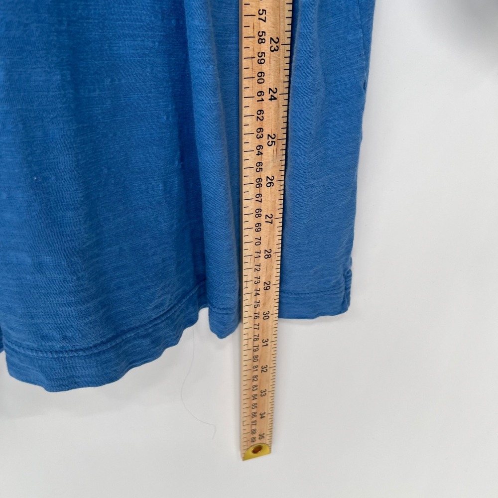 Pure Jill Tunic Top Womens 2X Blue Cotton Gauze Sleeve V-Neck Boho Slub Knit - Picture 9 of 9